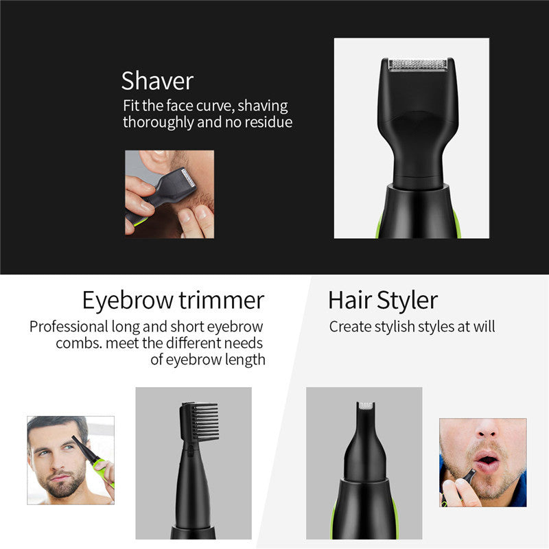 HKM-756819 5-in-1 Nose and Ear Hair Trimmer with Rechargeable Design, Painless Cutting and Easy Cleaning