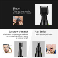 HKM-756819 5-in-1 Nose and Ear Hair Trimmer with Rechargeable Design, Painless Cutting and Easy Cleaning
