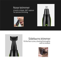 HKM-756819 5-in-1 Nose and Ear Hair Trimmer with Rechargeable Design, Painless Cutting and Easy Cleaning