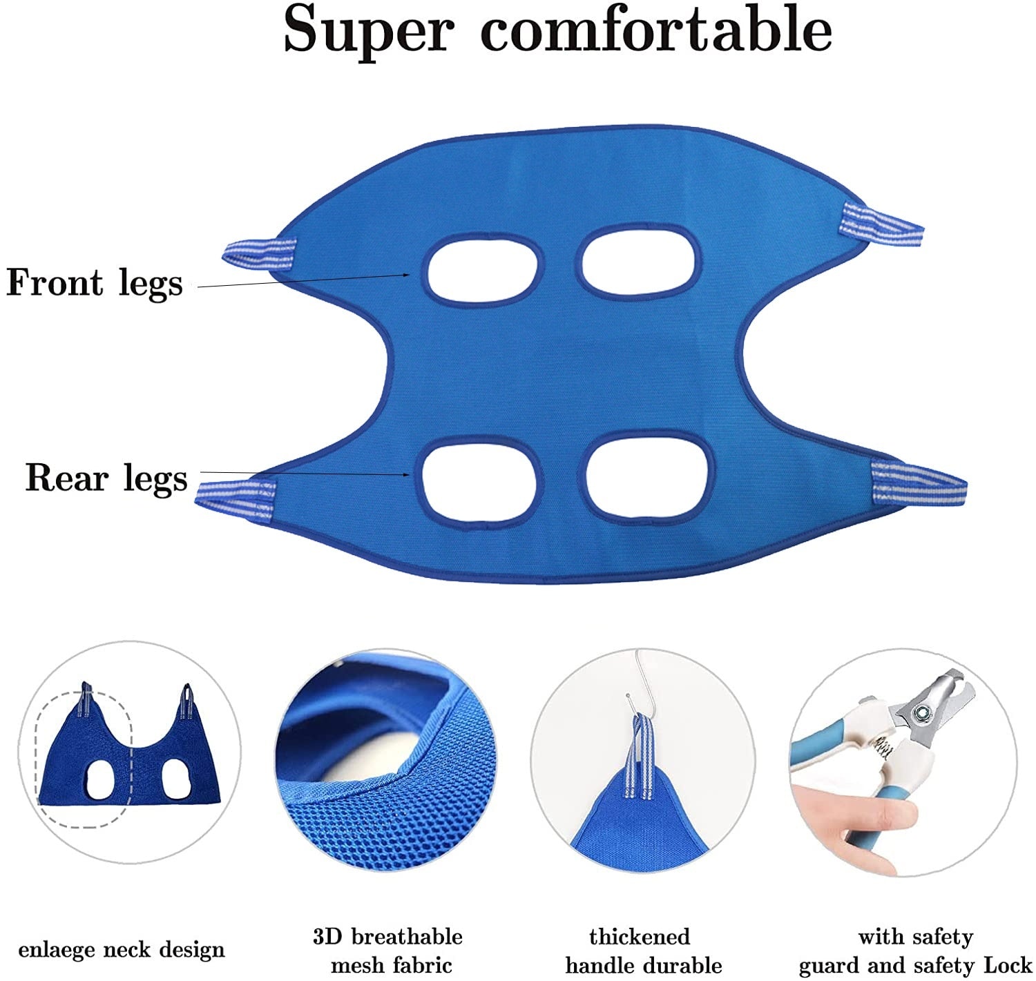 HKM-073555 Breathable Polyester Mesh Pet Hammock for Cat and Dog Nail Trimming Supplies