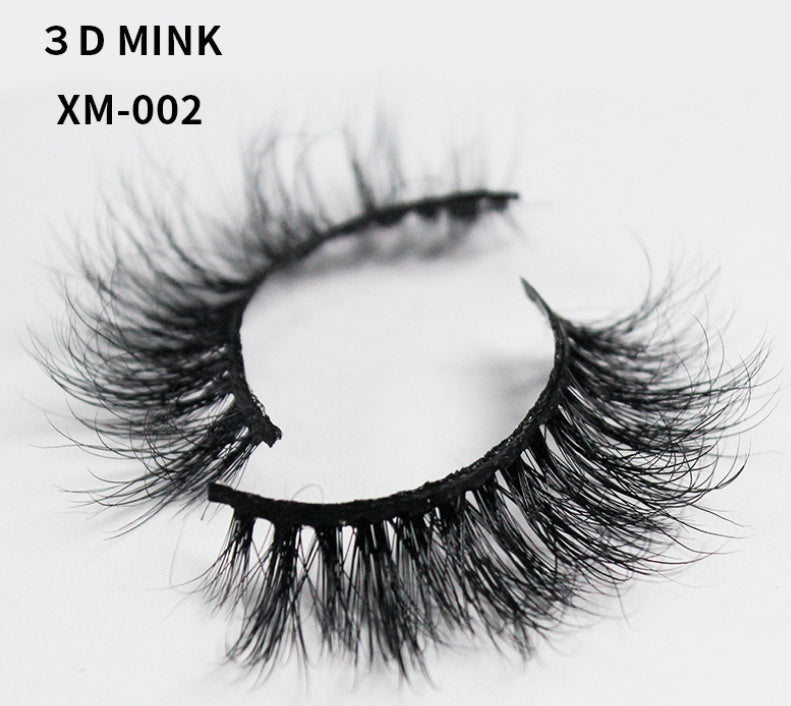 HKM-861203 3 Pairs Natural 3D Mink False Eyelashes - Long and Dramatic Lash Extensions for Eye Enhancement