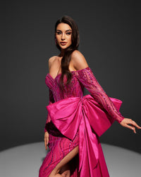 HKM-562003 Elegant Purple Evening Gown for Women - EZ25055 Design
