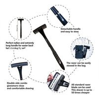 HKM-690131 Portable Manual Shaver with Double-Sided Blade in Black - Compact Design for Easy Grooming