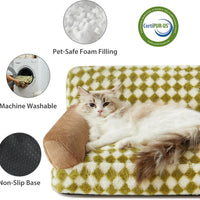 HKM-904787 Cozy Cat and Dog Sofa Bed with Non-Slip Base and Washable Cover for Small Pets
