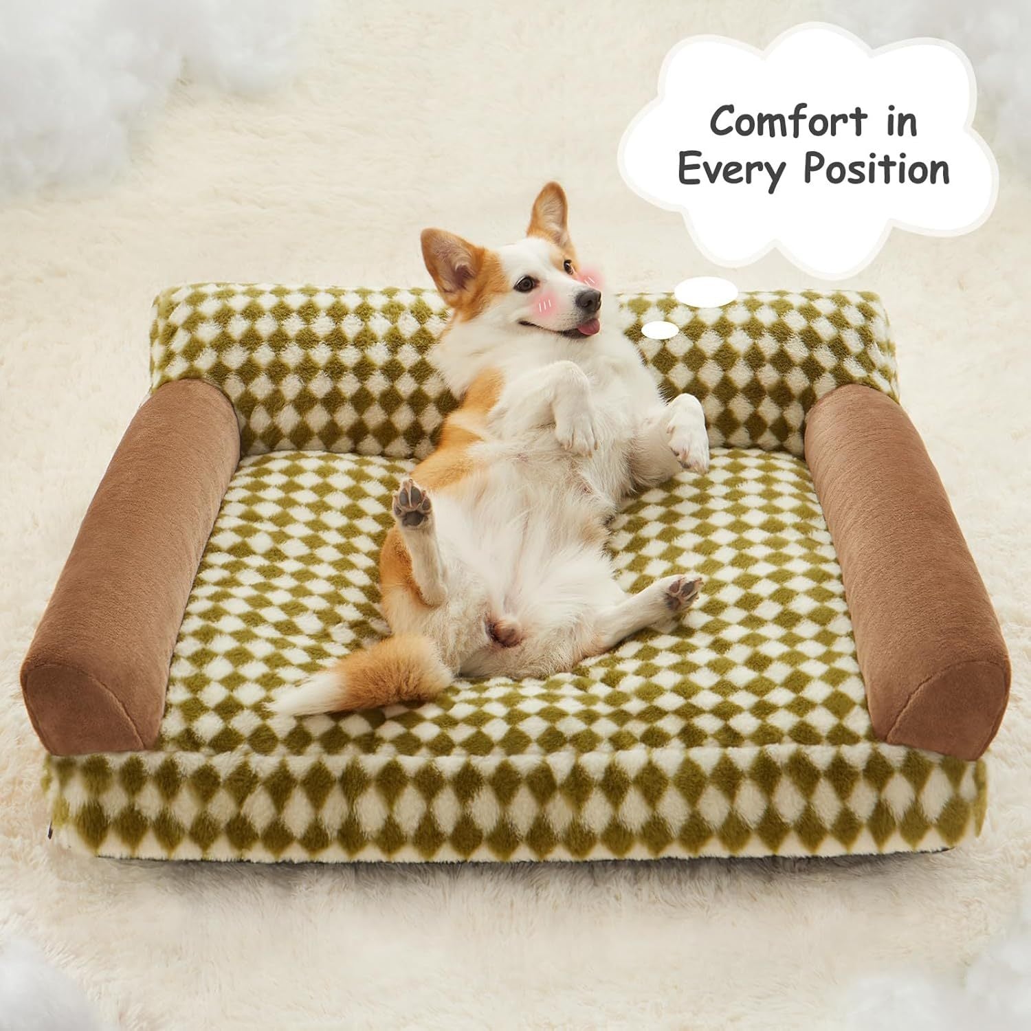 HKM-904787 Cozy Cat and Dog Sofa Bed with Non-Slip Base and Washable Cover for Small Pets