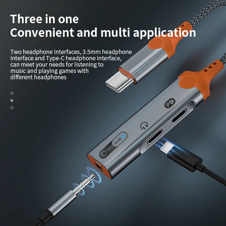 KTX-970387 USB-C to 3.5mm Audio Adapter with Hi-Res Audio and 60W Fast Charging