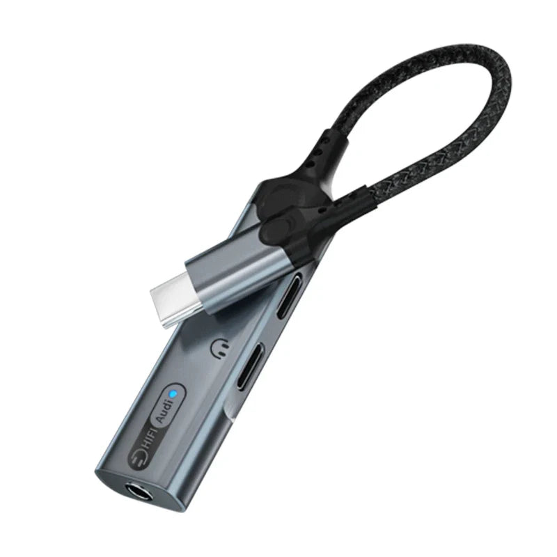 KTX-970387 USB-C to 3.5mm Audio Adapter with Hi-Res Audio and 60W Fast Charging