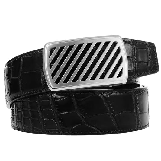 HKM-555411 Luxury Men's Business Belt with Steel Buckle, Model LY36-61462-8
