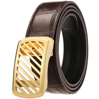 HKM-555411 Luxury Men's Business Belt with Steel Buckle, Model LY36-61462-8