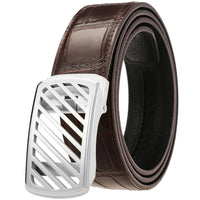 HKM-555411 Luxury Men's Business Belt with Steel Buckle, Model LY36-61462-8
