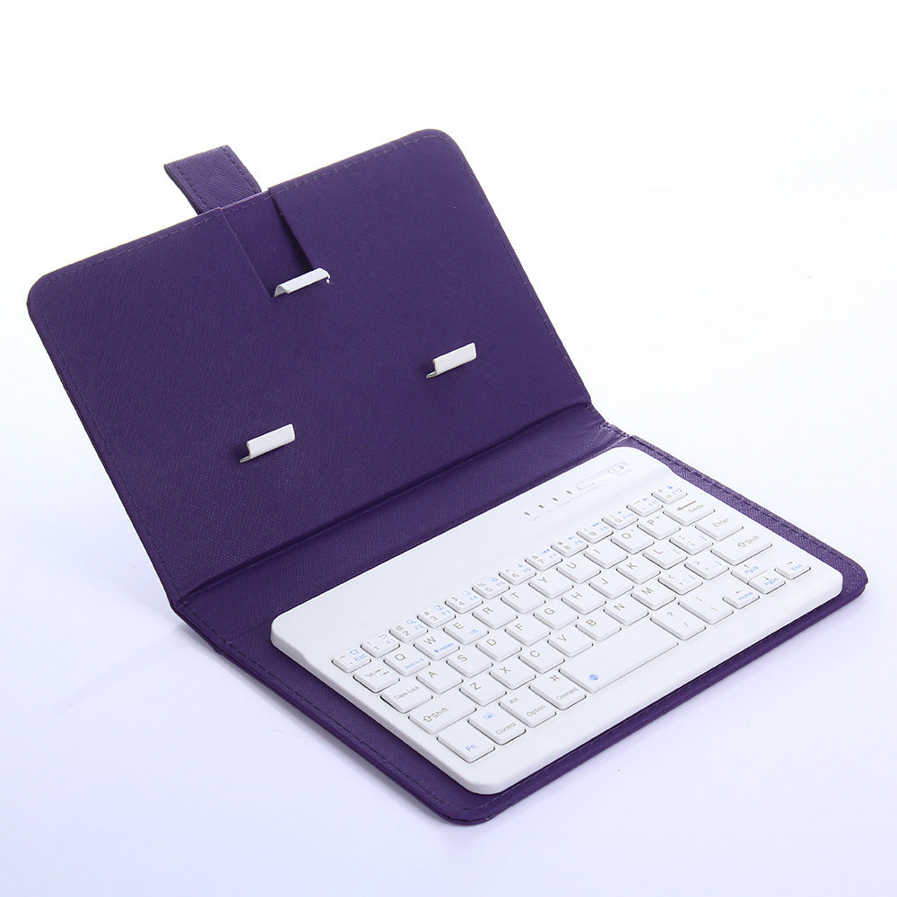 KTX-877331 Bluetooth Keyboard Holster for Mobile Phones, Universal Leather Case with Stand Function, Compatible with 4.5-6.8 Inch Devices