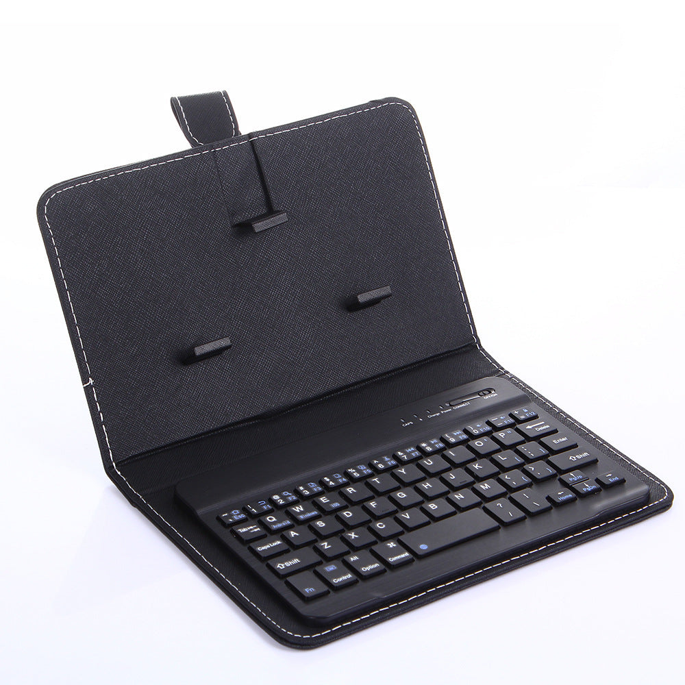 KTX-877331 Bluetooth Keyboard Holster for Mobile Phones, Universal Leather Case with Stand Function, Compatible with 4.5-6.8 Inch Devices
