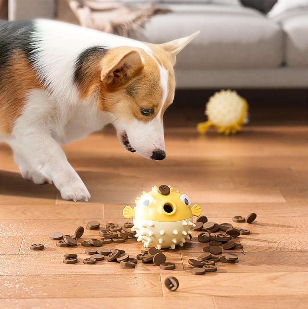 HKM-681363 Interactive Treat Dispensing Dog Toy with Squeaker for Medium and Large Dogs
