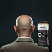 HKM-574227 Large Capacity Lithium Battery Stainless Steel Blade Shaver with LCD Display, 3 Gear Positions, 120 Minutes Use Time