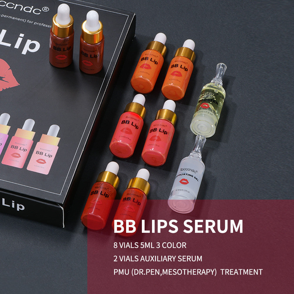 HKM-284883 Micro Needle Lip Gloss Gift Set - 10 Colors, 5ml Each, Moisturizing Formula, Long-lasting Wear