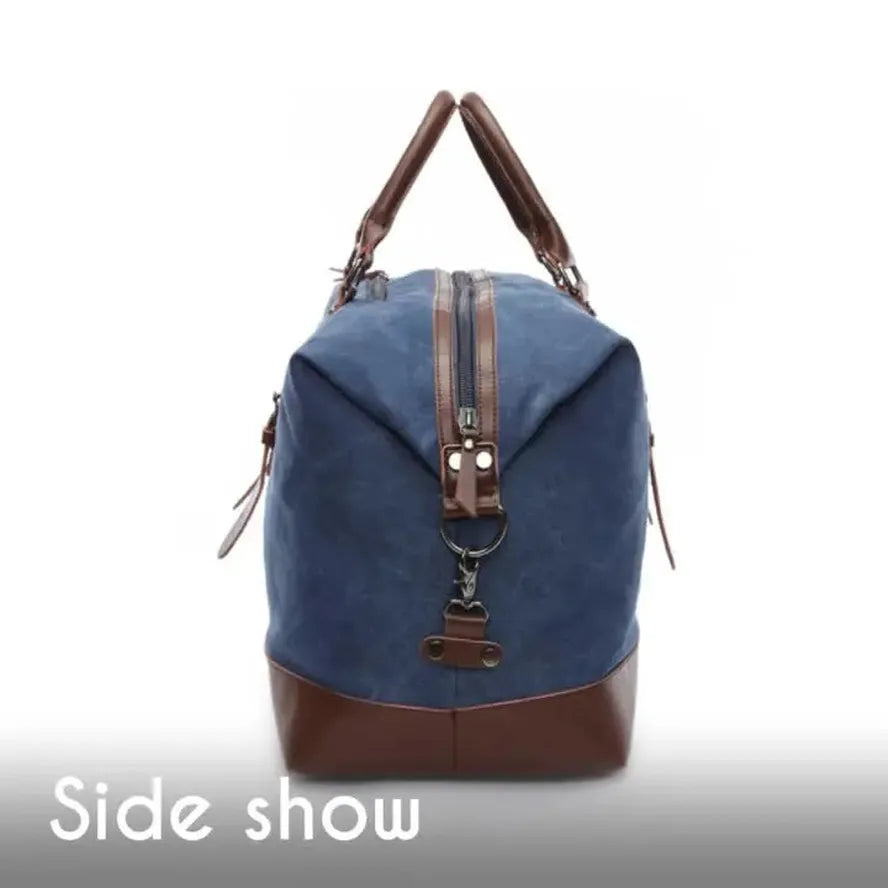 HKM-581139 Vintage Cotton Canvas Duffle Bag for Weekend Travel - Stylish and Practical Design