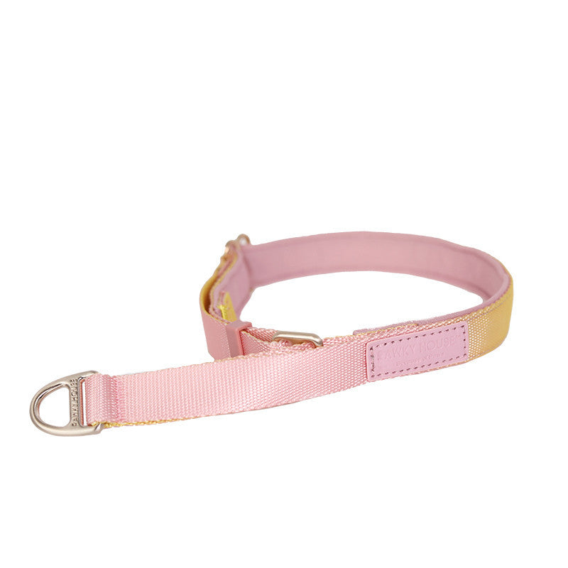 HKM-520339 Adjustable Zero Pressure Cat Collar and Traction Rope Set ¨C M/L Size Options in Blossom, Aurora, and Seine River Designs