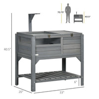 HKM-627155 Reptile Storage Shelf with Light Support Frame and Weather Protection, Grey