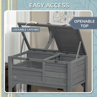 HKM-627155 Reptile Storage Shelf with Light Support Frame and Weather Protection, Grey