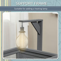 HKM-627155 Reptile Storage Shelf with Light Support Frame and Weather Protection, Grey