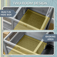 HKM-627155 Reptile Storage Shelf with Light Support Frame and Weather Protection, Grey