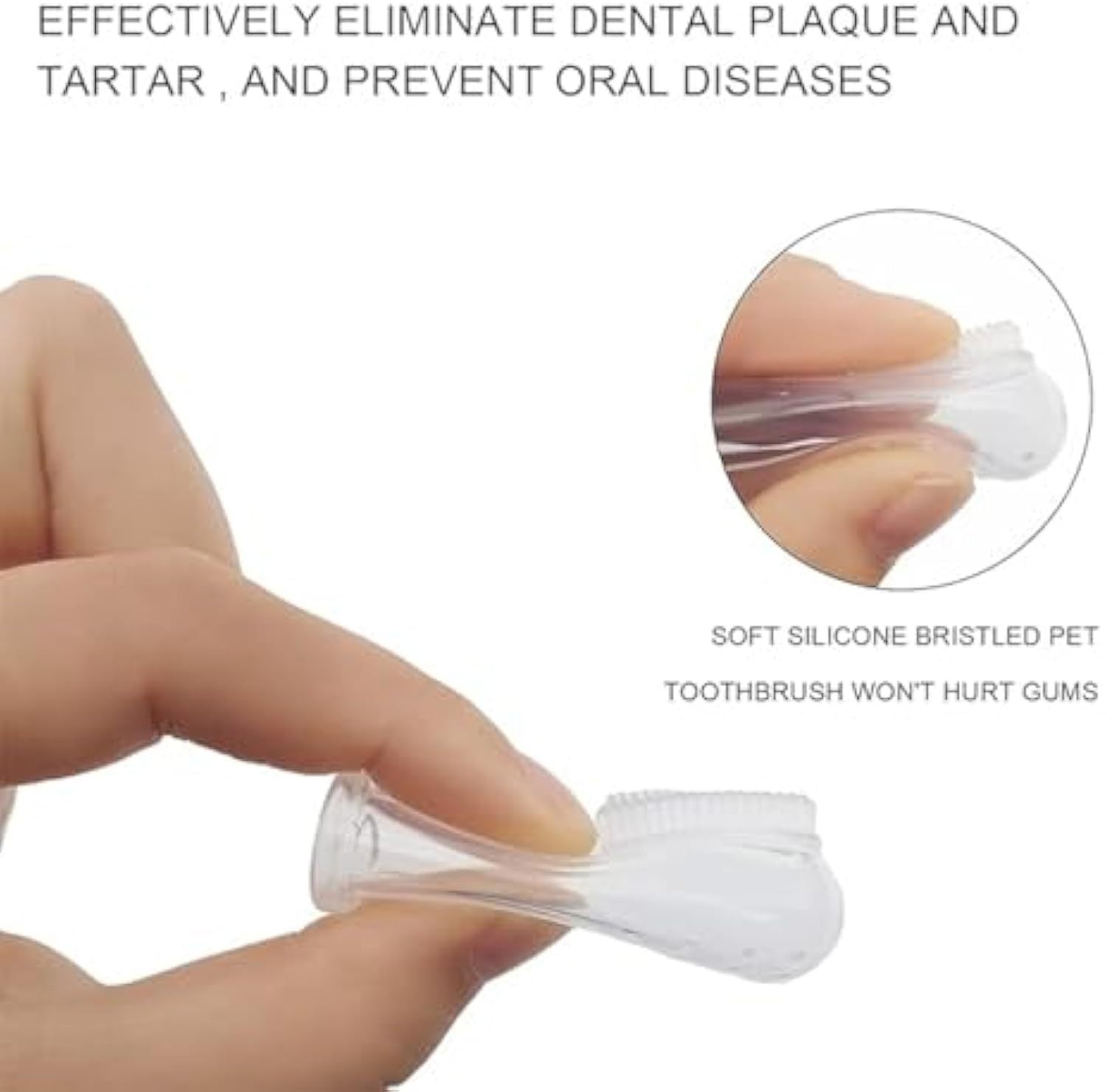 HKM-268755 Extra Soft Silicone Finger Toothbrush for Dogs and Cats - Professional Pet Dental Care Tool for Easy Teeth Cleaning
