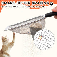 HKM-760723 Stainless Steel Cat Litter Scoop with Small Mesh Design for Easy Cleaning and Ergonomic Handle