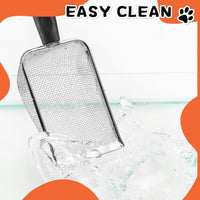 HKM-760723 Stainless Steel Cat Litter Scoop with Small Mesh Design for Easy Cleaning and Ergonomic Handle