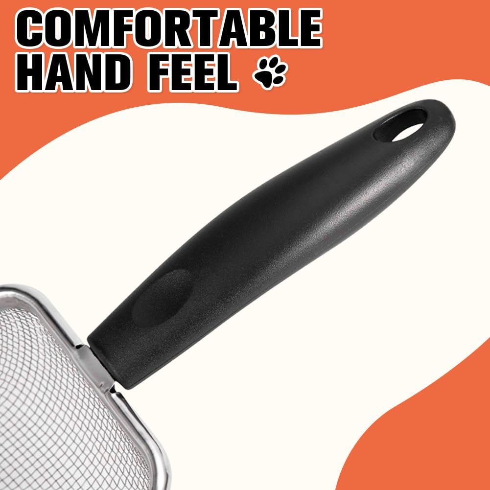 HKM-760723 Stainless Steel Cat Litter Scoop with Small Mesh Design for Easy Cleaning and Ergonomic Handle