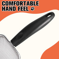 HKM-760723 Stainless Steel Cat Litter Scoop with Small Mesh Design for Easy Cleaning and Ergonomic Handle
