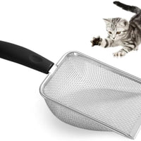 HKM-760723 Stainless Steel Cat Litter Scoop with Small Mesh Design for Easy Cleaning and Ergonomic Handle