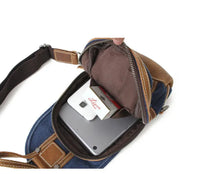 HKM-238099 Men's Canvas Crossbody Bag - Everyday Outdoor Sports Satchel in Multiple Colours