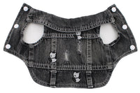 HKM-426515 Black Ripped Denim Vest for Dogs - XS to XXL, Stylish Pet Clothing