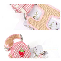HKM-795155 Plaid Cotton Small Dog Harness for Pet Comfort - Blue, Yellow, Pink, Green Options Available