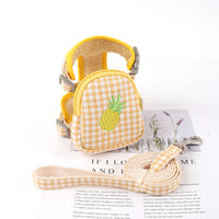 HKM-795155 Plaid Cotton Small Dog Harness for Pet Comfort - Blue, Yellow, Pink, Green Options Available