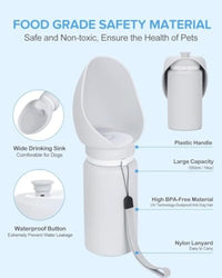 HKM-430739 Portable Leak-Proof Dog Water Bottle | 550ml Foldable Silicone Travel Dispenser для Pets