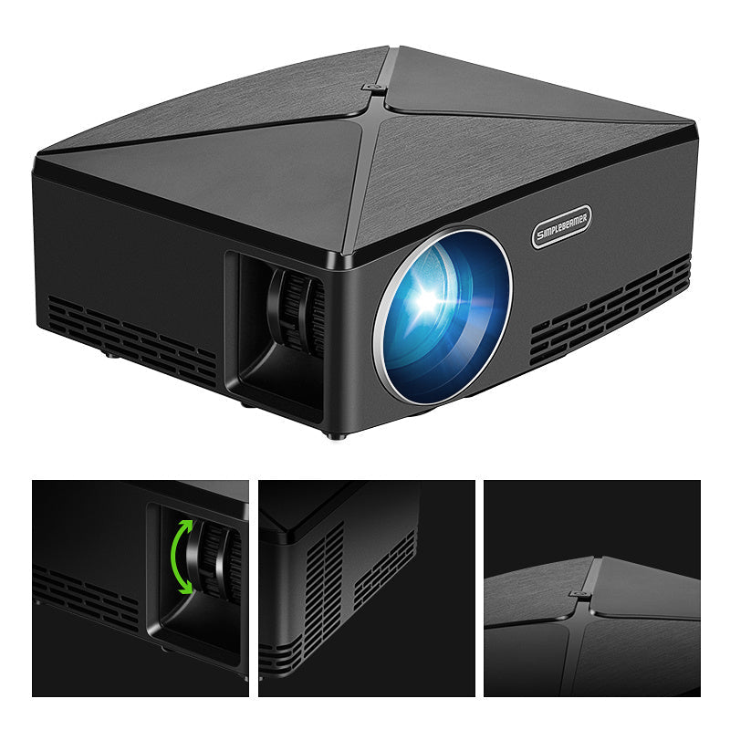 KTX-555539 720p Home Desktop Projector with 2000 Lumens Brightness, Glass Lens and Dual Version Options