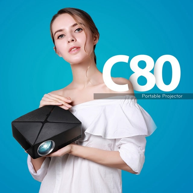 KTX-555539 720p Home Desktop Projector with 2000 Lumens Brightness, Glass Lens and Dual Version Options