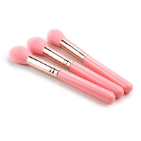 HKM-313043 Silk Nylon Wool Blush Brush with Plastic Handle - 15cm Total Length, 3.6cm Hair Length