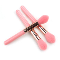 HKM-313043 Silk Nylon Wool Blush Brush with Plastic Handle - 15cm Total Length, 3.6cm Hair Length