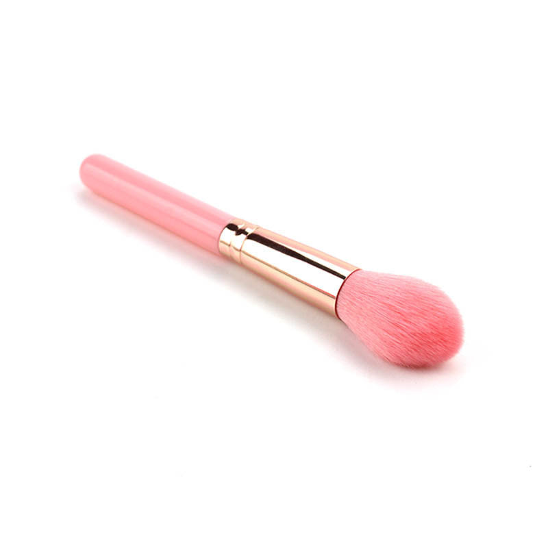 HKM-313043 Silk Nylon Wool Blush Brush with Plastic Handle - 15cm Total Length, 3.6cm Hair Length