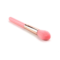 HKM-313043 Silk Nylon Wool Blush Brush with Plastic Handle - 15cm Total Length, 3.6cm Hair Length