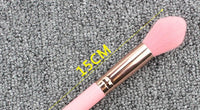 HKM-313043 Silk Nylon Wool Blush Brush with Plastic Handle - 15cm Total Length, 3.6cm Hair Length