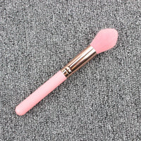 HKM-313043 Silk Nylon Wool Blush Brush with Plastic Handle - 15cm Total Length, 3.6cm Hair Length