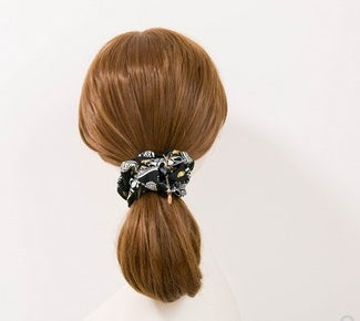 HKM-934995 Batik Print Hair Tie in Black - Stylish National Style Accessory