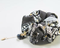 HKM-934995 Batik Print Hair Tie in Black - Stylish National Style Accessory