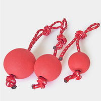 HKM-282387 Medium Solid Rubber Elastic Ball - Bite Resistant, Red, 5.8cm Diameter