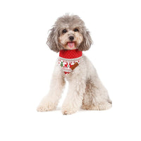 HKM-225619 Stylish Cotton/Polyester Bib for Cats and Dogs in Red and Green Deer Patterns