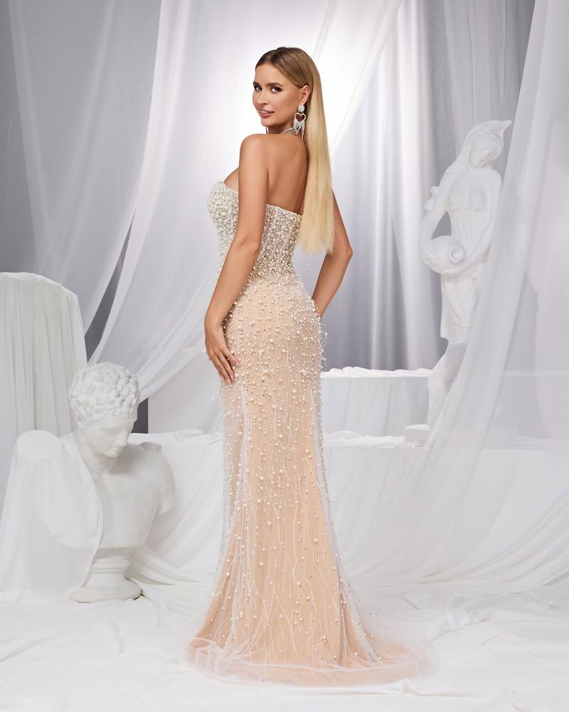 HKM-466003 Elegant Women's Evening Dress in Nude Tone - Model EZ25131