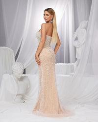 HKM-466003 Elegant Women's Evening Dress in Nude Tone - Model EZ25131